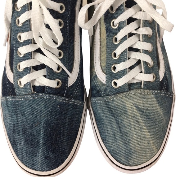 Vans Old Skool Denim Acid Wash Lace-Up Skate Shoes - Sz Men’s 10.5/ Women’s 12 - Picture 3 of 9